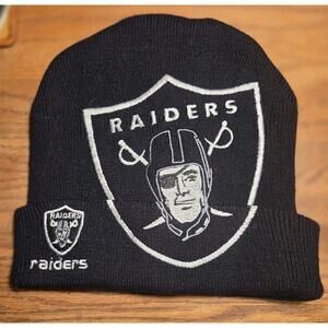 Vtg Oakland Raiders NFL Drew Pearson Game Day Authentic Beanie Excellent Cond.